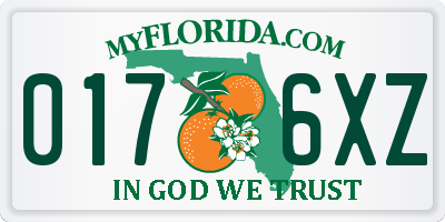 FL license plate 0176XZ