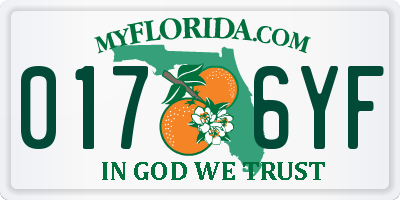 FL license plate 0176YF