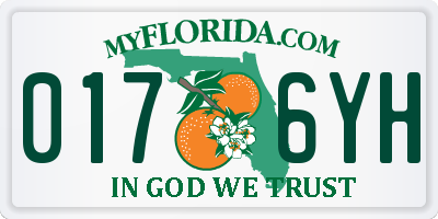 FL license plate 0176YH