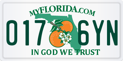 FL license plate 0176YN