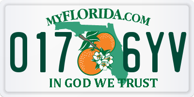 FL license plate 0176YV