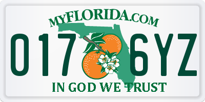 FL license plate 0176YZ