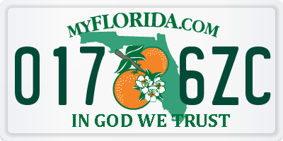 FL license plate 0176ZC