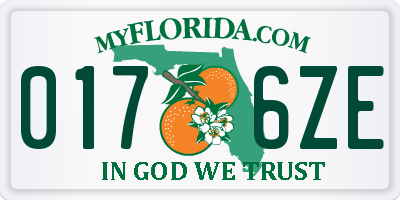 FL license plate 0176ZE