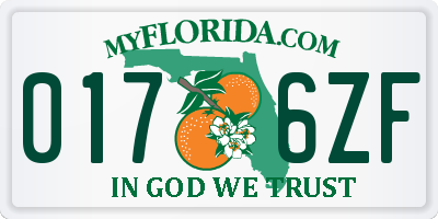 FL license plate 0176ZF