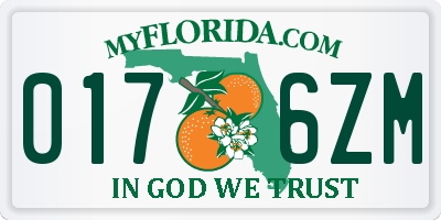 FL license plate 0176ZM
