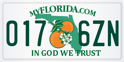 FL license plate 0176ZN