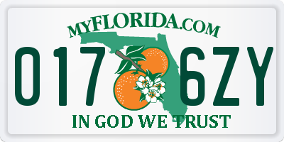 FL license plate 0176ZY