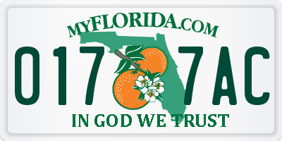FL license plate 0177AC