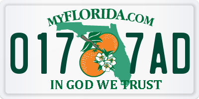 FL license plate 0177AD