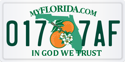 FL license plate 0177AF