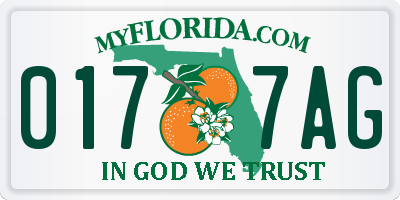 FL license plate 0177AG
