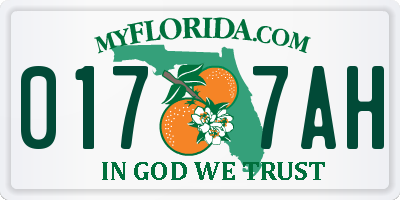 FL license plate 0177AH