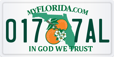 FL license plate 0177AL