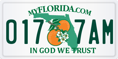 FL license plate 0177AM