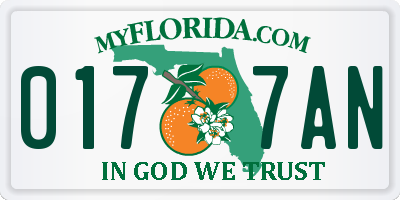 FL license plate 0177AN