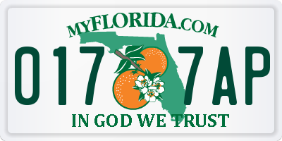 FL license plate 0177AP