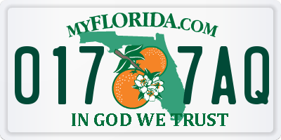 FL license plate 0177AQ