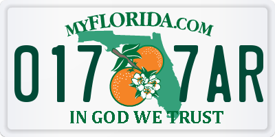 FL license plate 0177AR