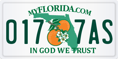FL license plate 0177AS