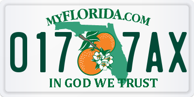 FL license plate 0177AX