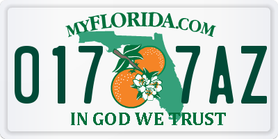 FL license plate 0177AZ