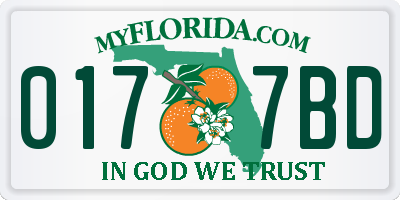 FL license plate 0177BD