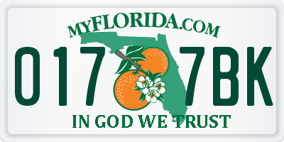 FL license plate 0177BK