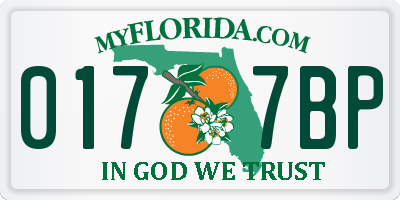 FL license plate 0177BP