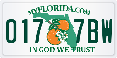 FL license plate 0177BW