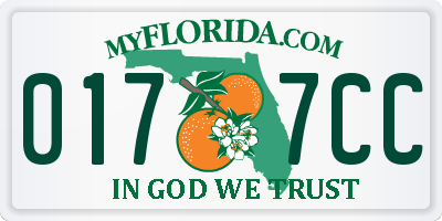 FL license plate 0177CC