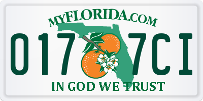 FL license plate 0177CI