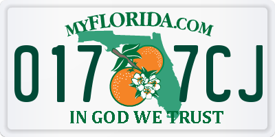 FL license plate 0177CJ