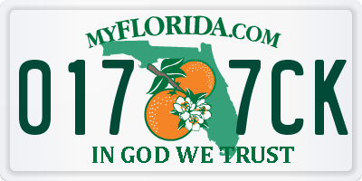 FL license plate 0177CK