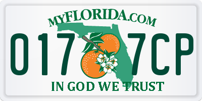 FL license plate 0177CP