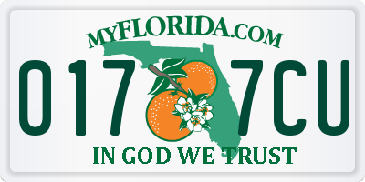 FL license plate 0177CU