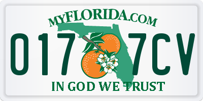 FL license plate 0177CV