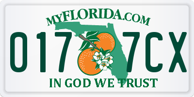 FL license plate 0177CX