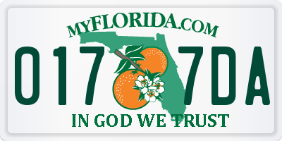 FL license plate 0177DA