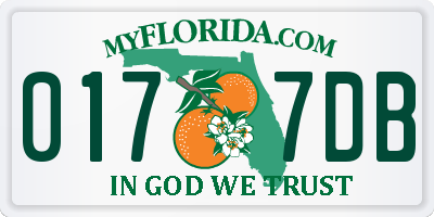 FL license plate 0177DB