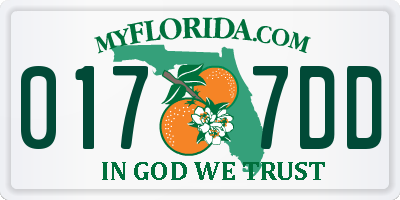 FL license plate 0177DD