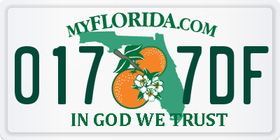FL license plate 0177DF