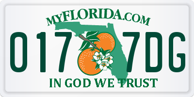 FL license plate 0177DG