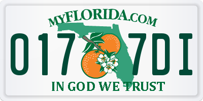 FL license plate 0177DI