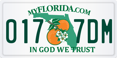 FL license plate 0177DM