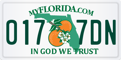 FL license plate 0177DN
