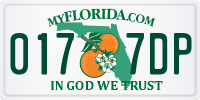 FL license plate 0177DP