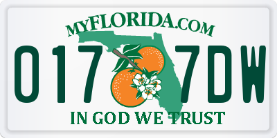 FL license plate 0177DW