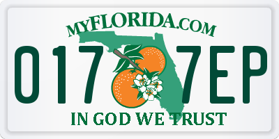 FL license plate 0177EP