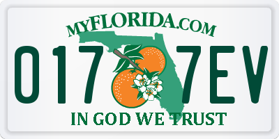 FL license plate 0177EV